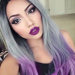 ZyZi Wigs for Women, Synthetic Ombre Purple